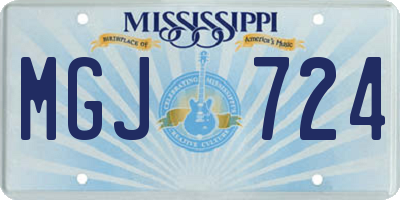 MS license plate MGJ724
