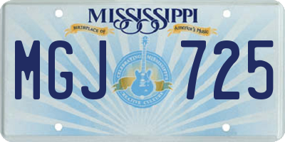 MS license plate MGJ725