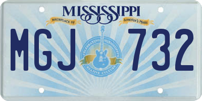 MS license plate MGJ732