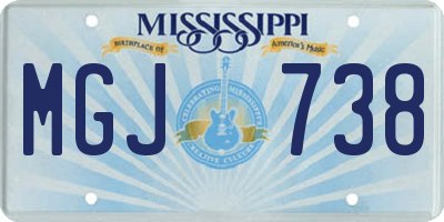 MS license plate MGJ738
