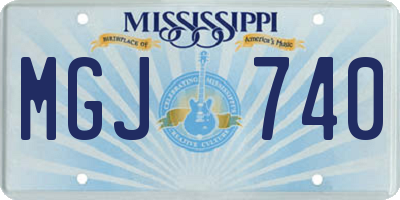 MS license plate MGJ740