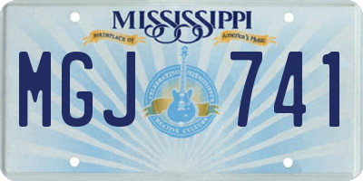 MS license plate MGJ741