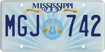 MS license plate MGJ742