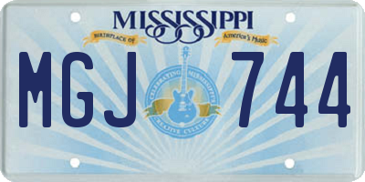 MS license plate MGJ744
