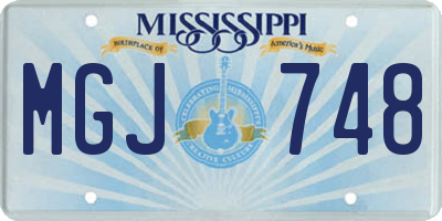 MS license plate MGJ748