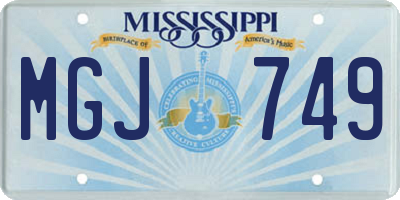 MS license plate MGJ749