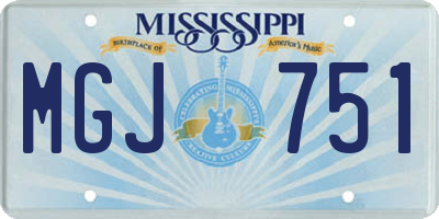 MS license plate MGJ751