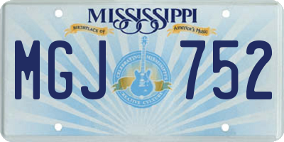 MS license plate MGJ752