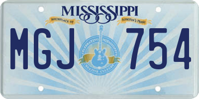 MS license plate MGJ754