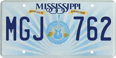 MS license plate MGJ762