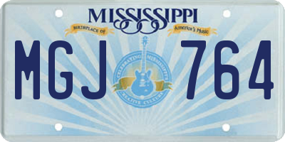 MS license plate MGJ764