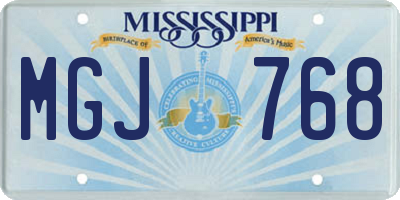 MS license plate MGJ768