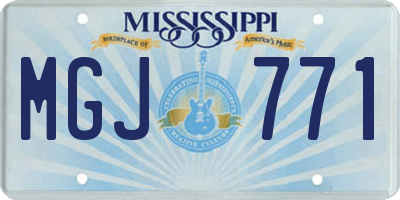 MS license plate MGJ771
