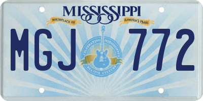 MS license plate MGJ772