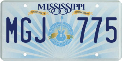 MS license plate MGJ775