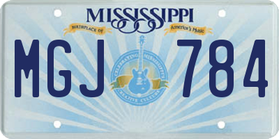 MS license plate MGJ784