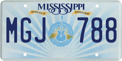 MS license plate MGJ788