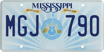 MS license plate MGJ790