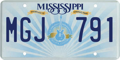 MS license plate MGJ791
