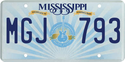 MS license plate MGJ793