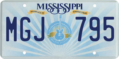 MS license plate MGJ795