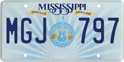 MS license plate MGJ797