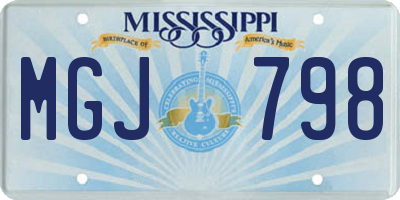 MS license plate MGJ798