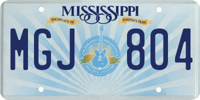 MS license plate MGJ804