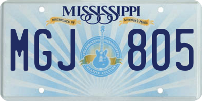 MS license plate MGJ805