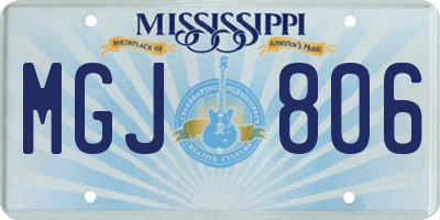 MS license plate MGJ806