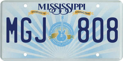MS license plate MGJ808