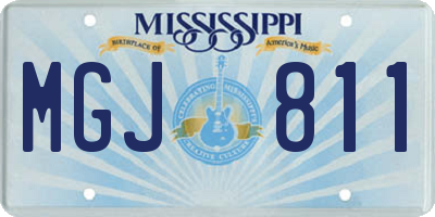 MS license plate MGJ811