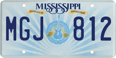 MS license plate MGJ812
