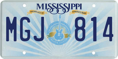 MS license plate MGJ814