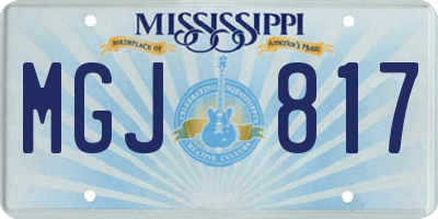 MS license plate MGJ817