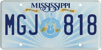 MS license plate MGJ818