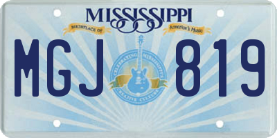 MS license plate MGJ819