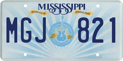 MS license plate MGJ821