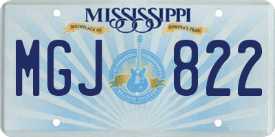 MS license plate MGJ822