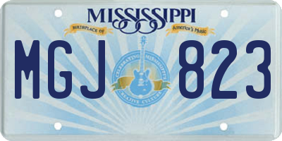 MS license plate MGJ823