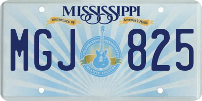 MS license plate MGJ825