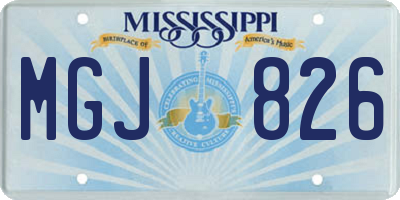 MS license plate MGJ826