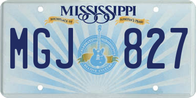MS license plate MGJ827