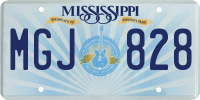 MS license plate MGJ828