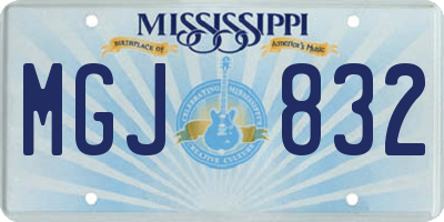 MS license plate MGJ832