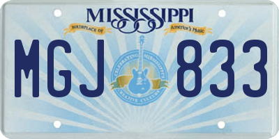 MS license plate MGJ833