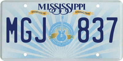 MS license plate MGJ837
