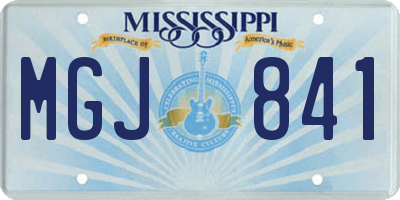 MS license plate MGJ841
