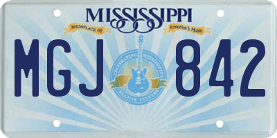 MS license plate MGJ842