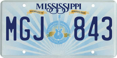 MS license plate MGJ843
